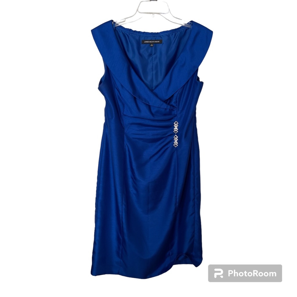 Jones Wear Royal Blue Sleeveless Cocktail Dress size 14